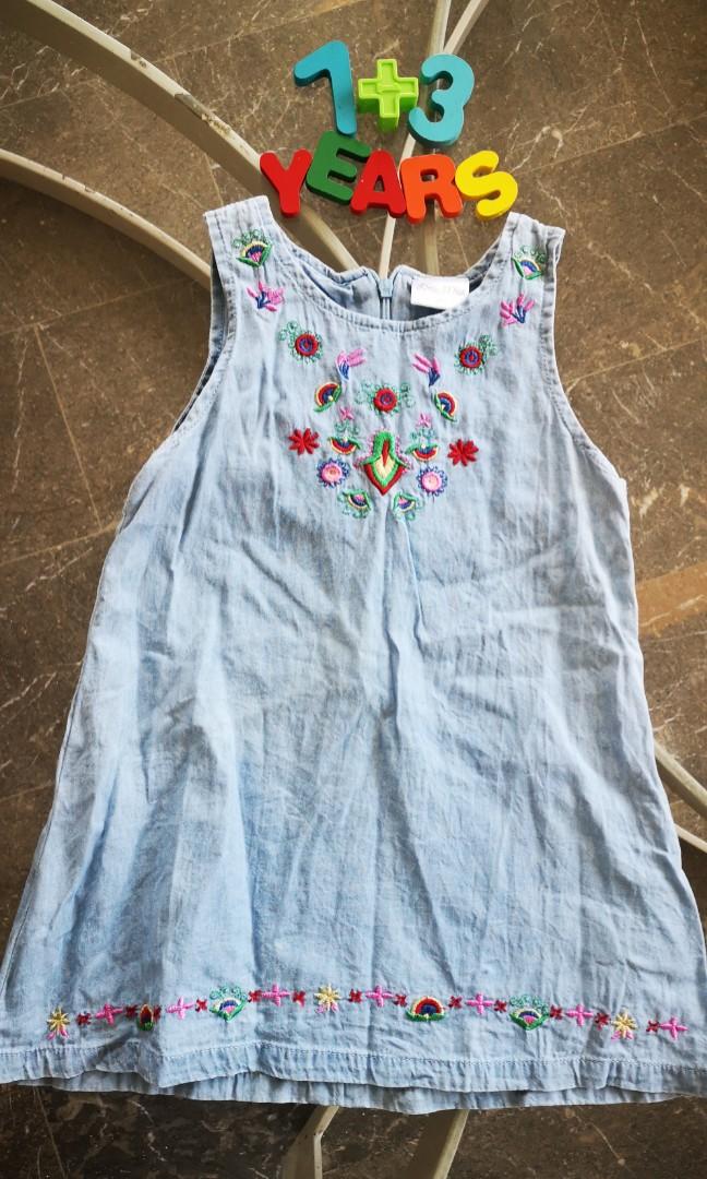Baby Denim Dress (Category: Babies & Kids Fashion) located in Las Pinas. Submitted by burghat (Listing ID 1070067598, Image 1). Description: ☑️ Cute casual dress ☑️ Embroidered design that makes it unique ☑️ 3T says on tag. However my baby used it until 2 years old.