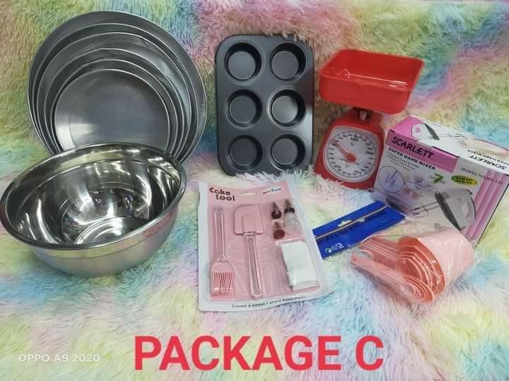 BAKING STARTER SET (Category: Bakeware) located in Pasig City. Submitted by meanntamayo (Listing ID 1070027107, Image 1). Description: PRE-ORDER (nb) Para sa mga want mag start na magBAKE 💜 available na Po BAKING STARTER KIT 💸1,450/set.