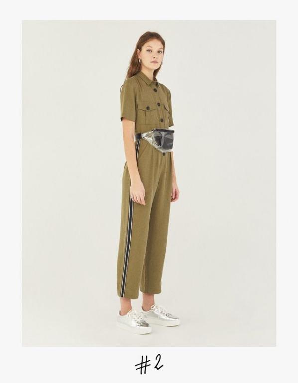 Bershka Utility Green Jumpsuit Women s Fashion Dresses Sets