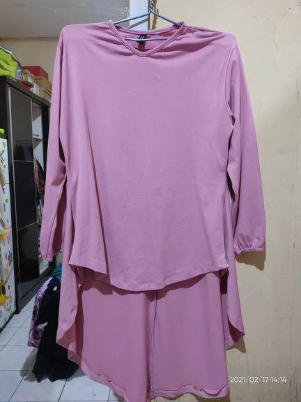 Blouse Wanita Lengan Panjang Pink Tunik Wanita Pink Fesyen Wanita Pakaian Wanita Atasan Di Carousell