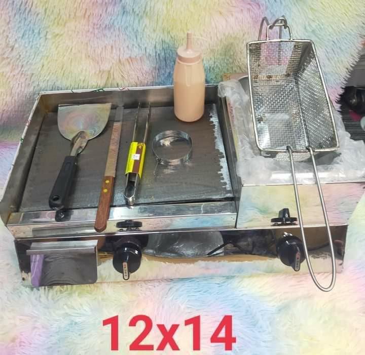 BURGER GRIDDLE W/DEEP FRYER (Category: Fryers) located in Pasig City. Submitted by meanntamayo (Listing ID 1070029383, Image 2). Description: PRE-ORDER (nb) 2 in 1 COMBI BURGER GRIDDLE WITH DEEP FRYER stainless body .. Metal Plate Sizes: 12x12 - 💸2,750 12x14 - 💸2,850 12x16 - 💸3,350 12x18 - 💸3,650 12x20 - 💸3,850 Free: 💜 Tong, breadknife, eggring,ketchup bottle and spatula.