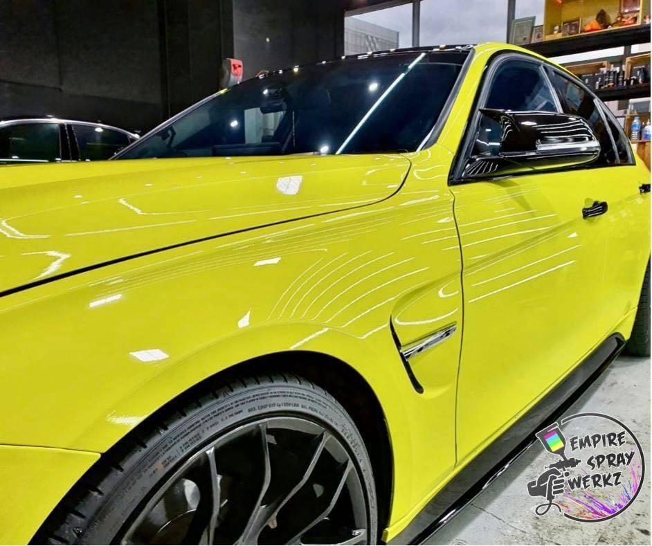 Car Spray Painting Aikka Solid Greenish Yellow Car Accessories Car Workshops Services On Carousell