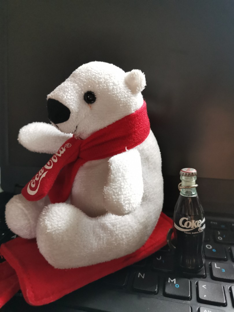 coca cola bear plush with bottle