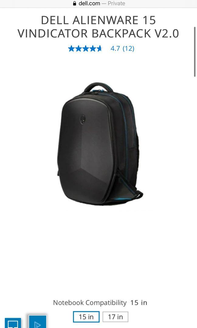 DELL ALIENWARE 15 VINDICATOR BACKPACK V2.0, Computers & Tech, Parts