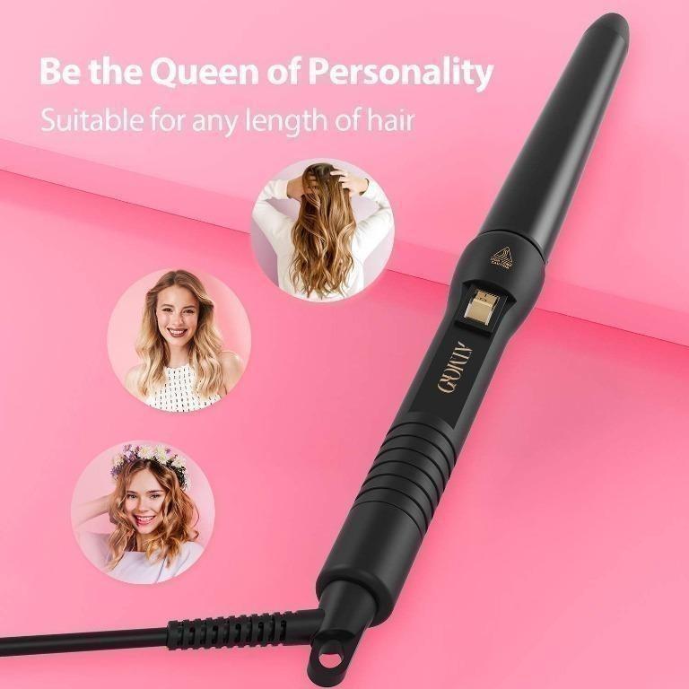 ELLESYE Curling Wand Tongs 25 28 32mm Tapered Curling Iron for