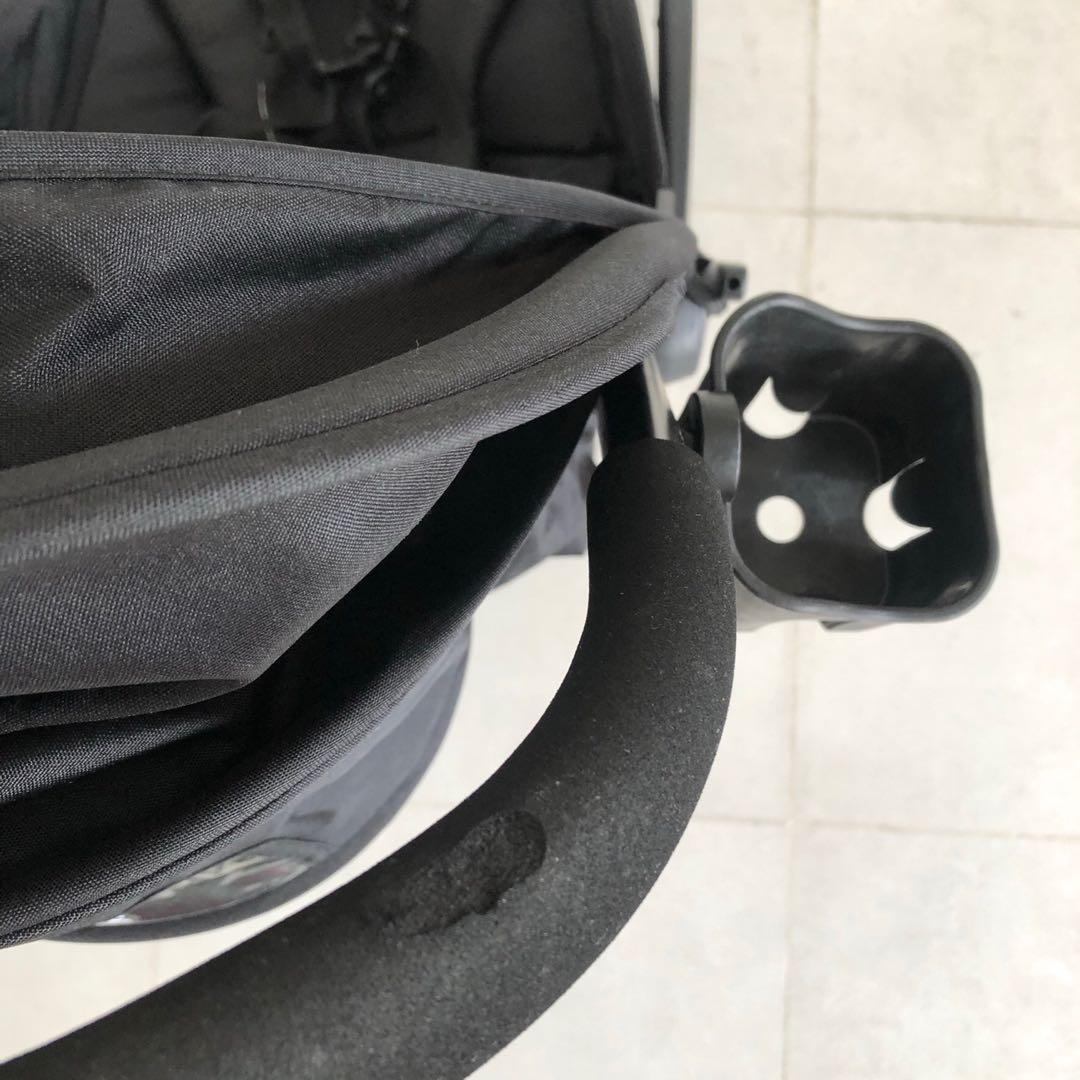 Foldable compact stroller (Category: Strollers) located in Quezon City. Submitted by ourpreloved.shop (Listing ID 1069890971, Image 3). Description: Rfs: outgrown Dimension: 20x18x12 inches when folded Details: foldable, compact, easy to fold, lightweight, w/safety strap Condition: used, in fair condition, with minor foam crack on handle (8/10 condition) Payment: GCASH or BPI Shipping: pickup via preferred courier c/o buyer.