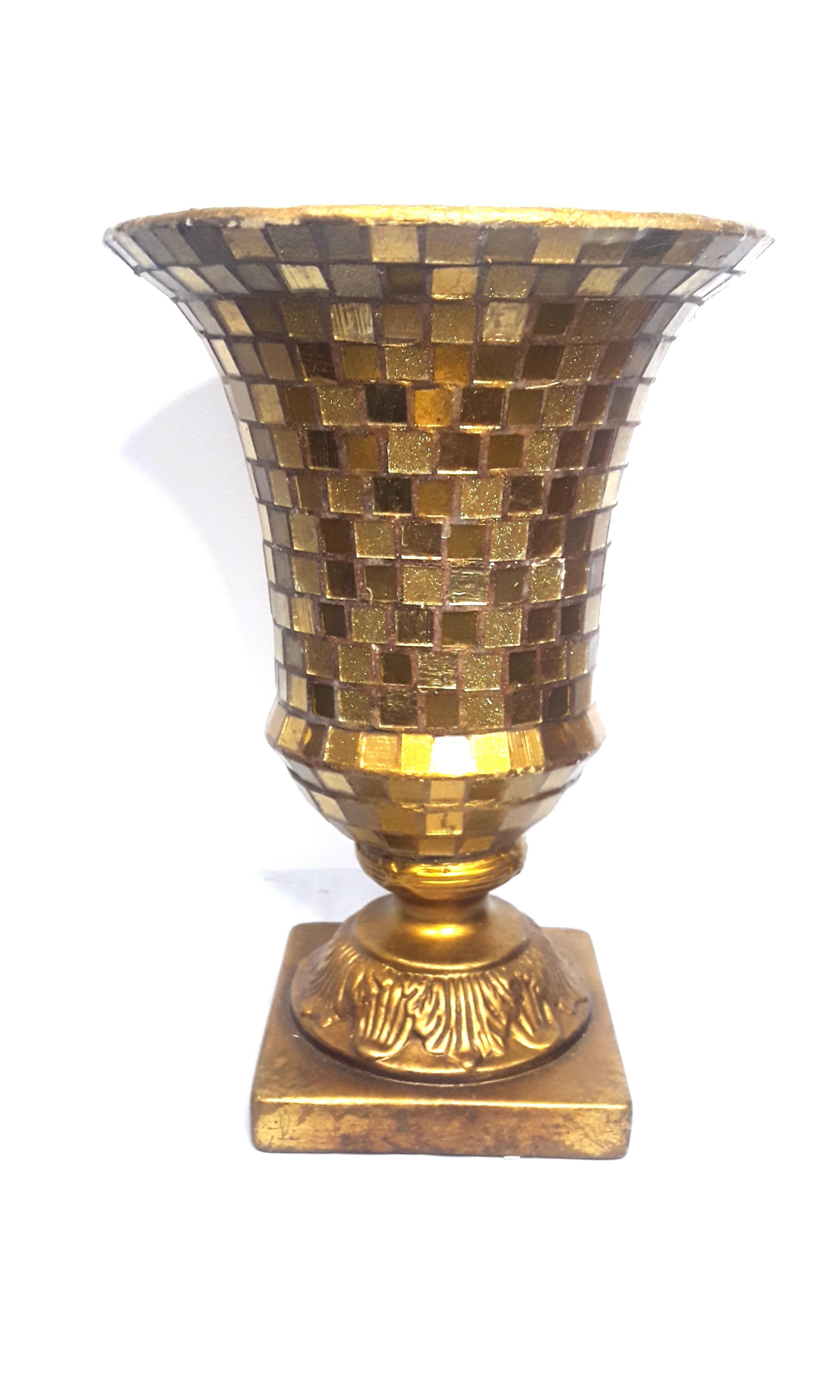 Gold Mosaic Glass Vase, Hobbies & Toys, Memorabilia & Collectibles