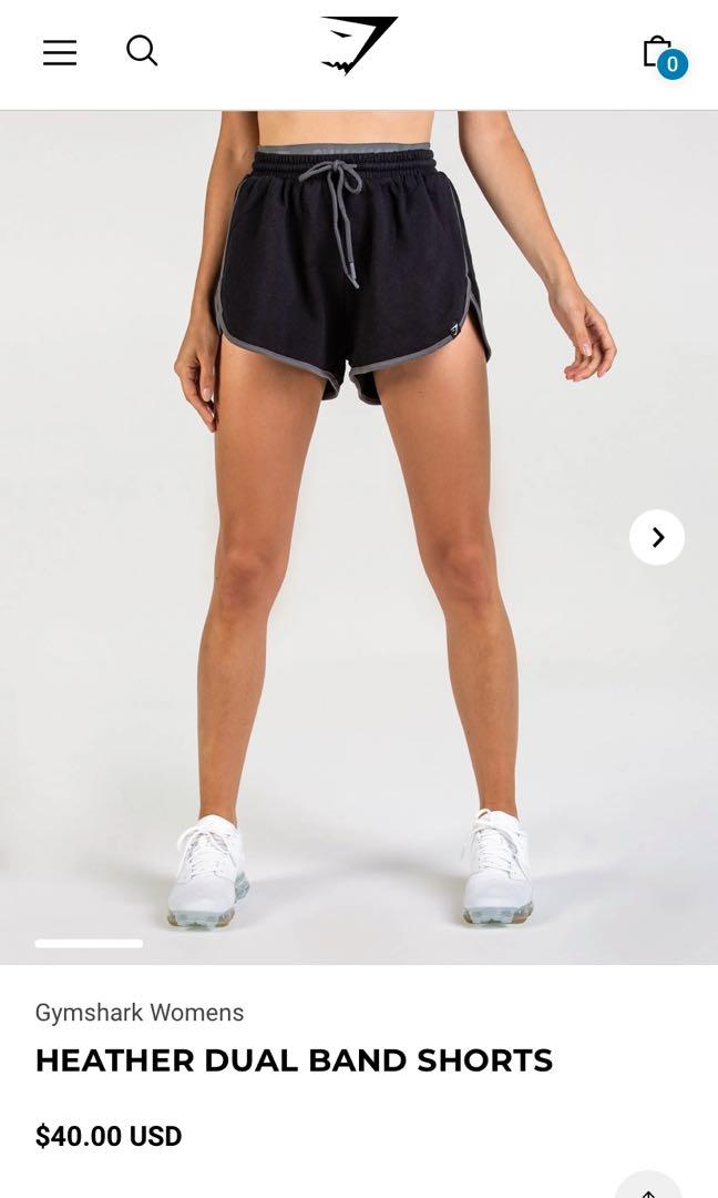 gymshark heather dual band shorts