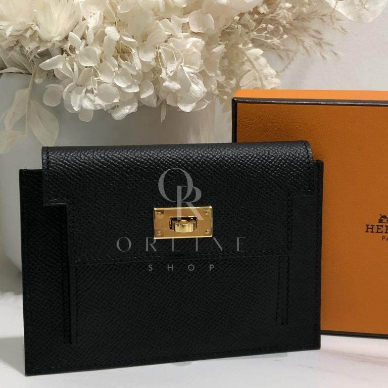 Black Hermes Kelly Pocket Compact Wallet