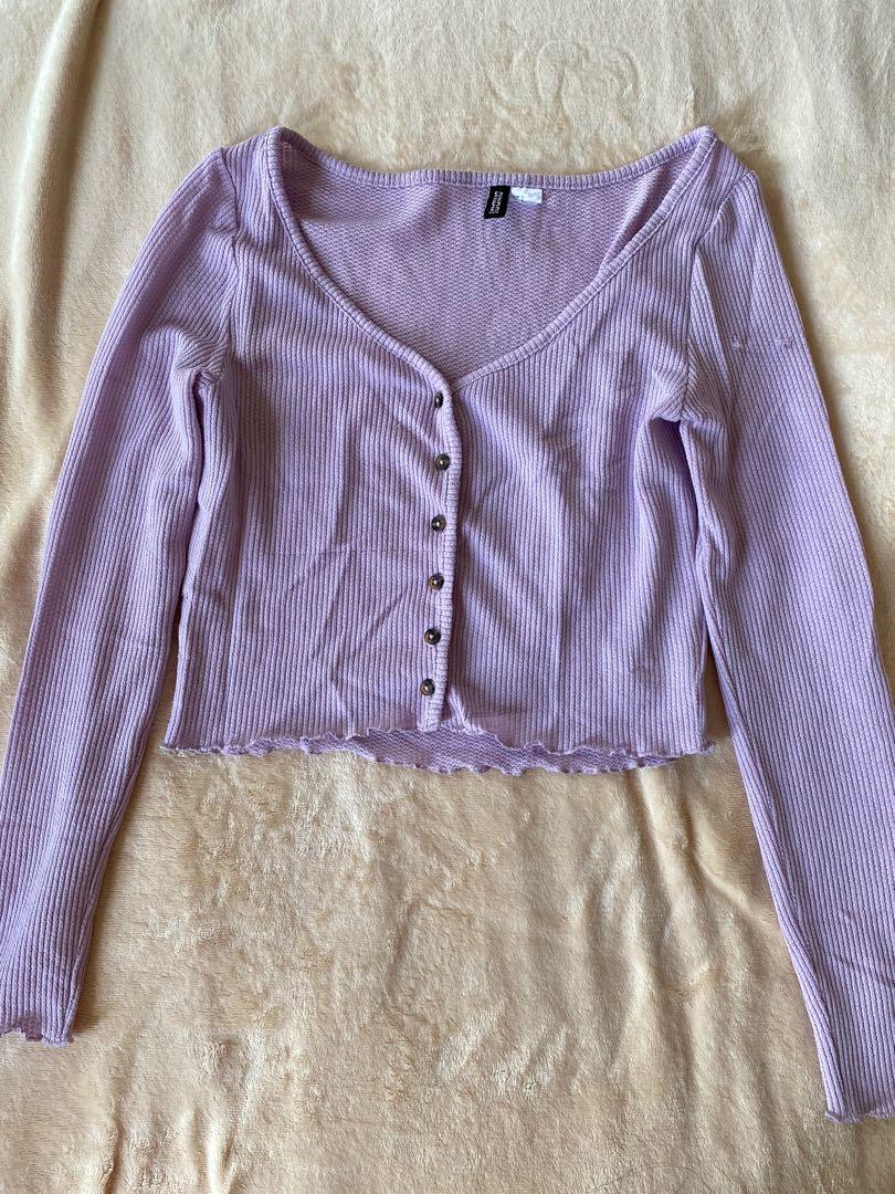 h&m lilac cardigan