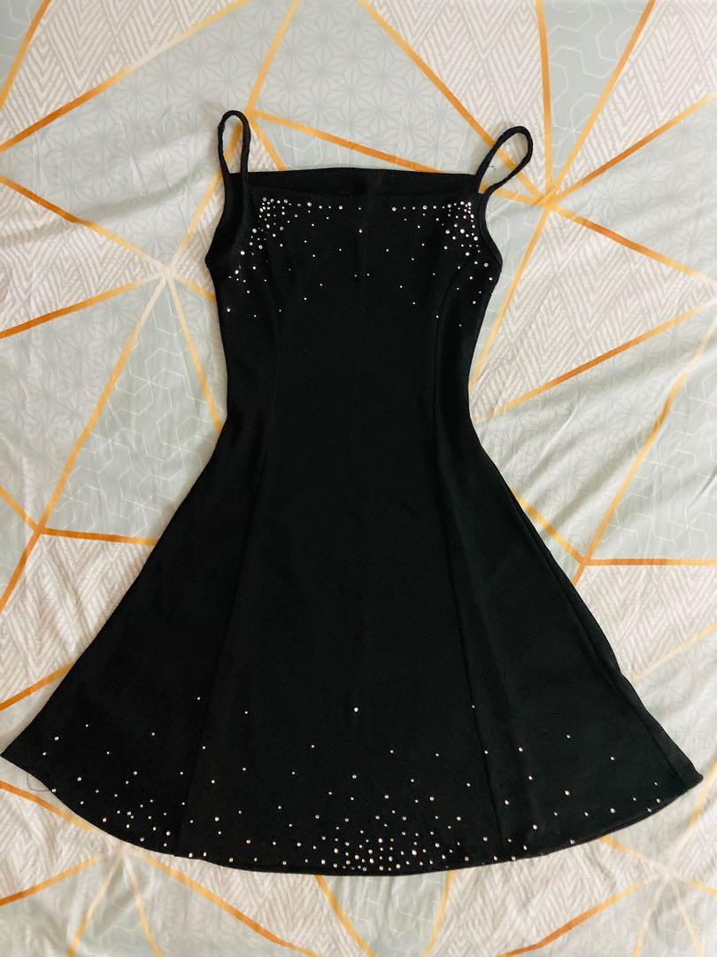 Little Black Dress With Gems Women S Fashion Dresses Sets Dresses On Carousell