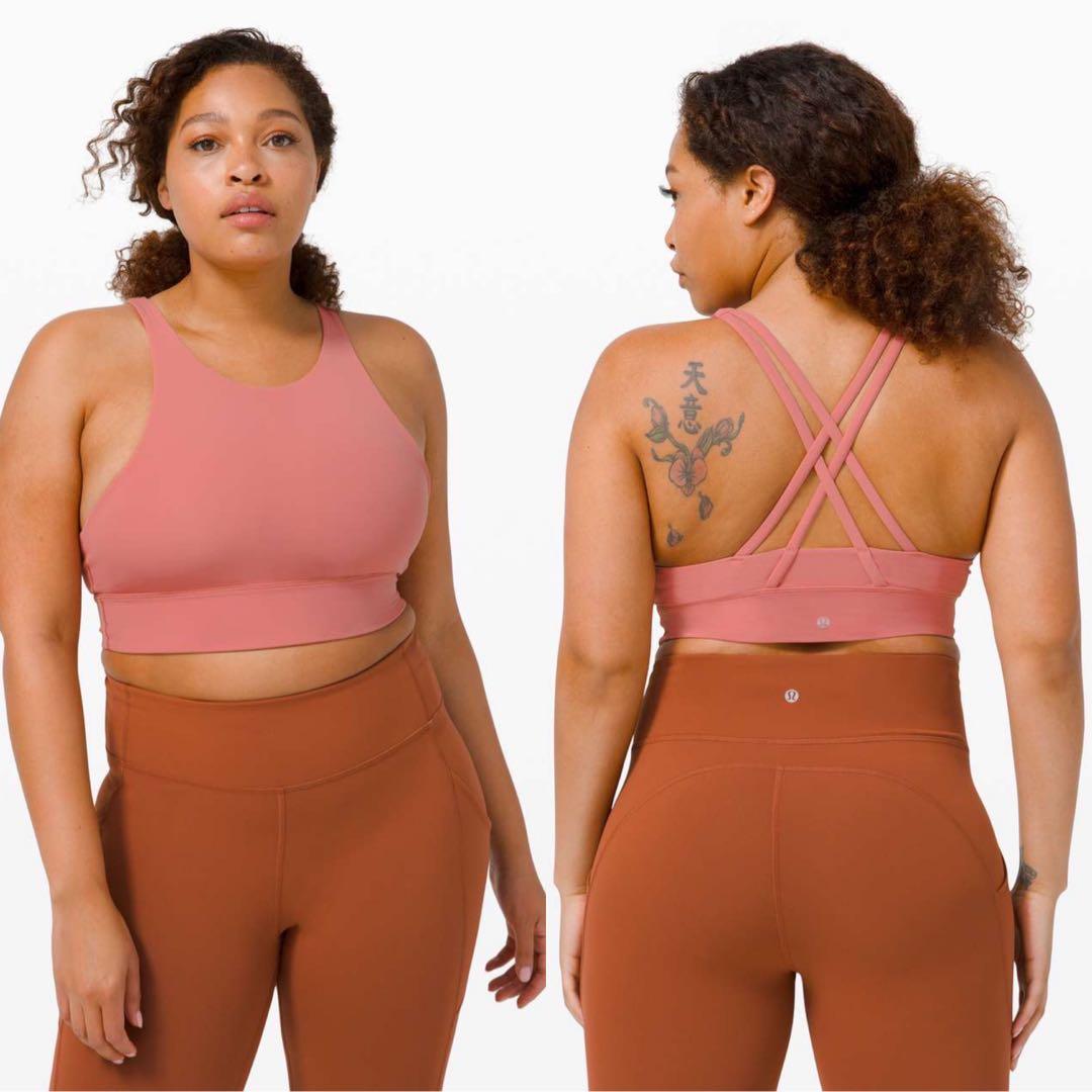 Lululemon (6) Energy Bra High Neck Long Line Tough - Brier Rose