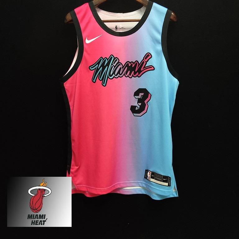 Miami Heat Vice Versa City Edition Authentic Nba Jersey Men S Fashion Activewear On Carousell