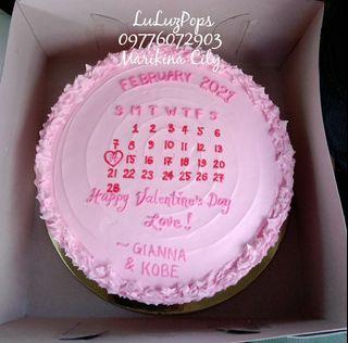 Minimalist Calendar Cake 8"x3" with free 2 pcs. sugar cookie toppers