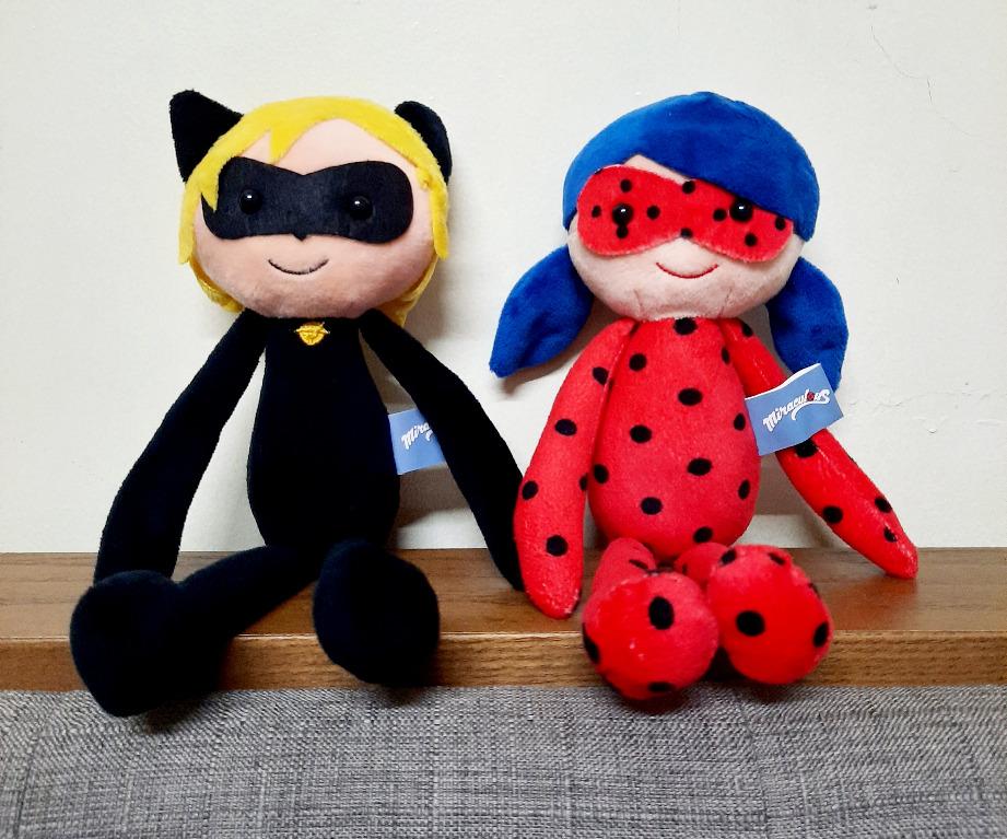 Miraculous 10 inch Ladybug and Cat Noir Plush Toys Hobbies Toys