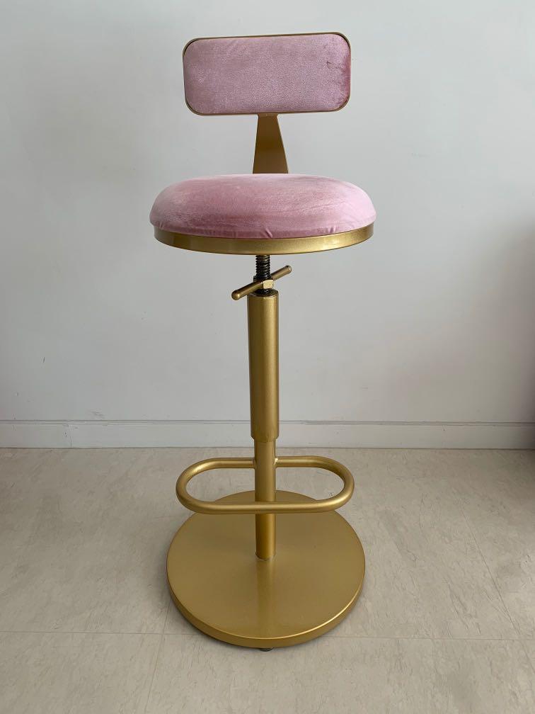 Pink suede sales bar stools