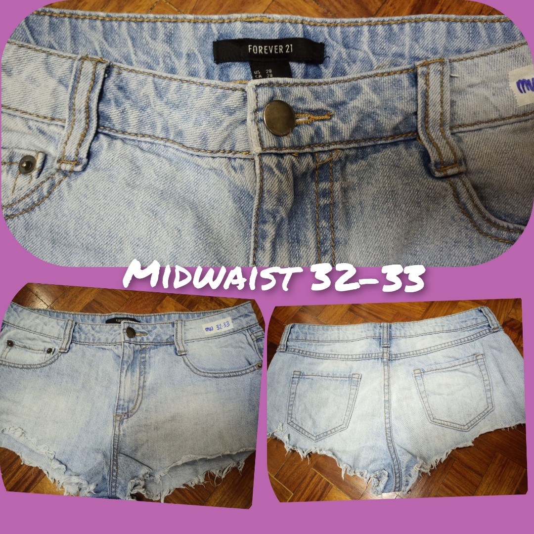 branded denim shorts