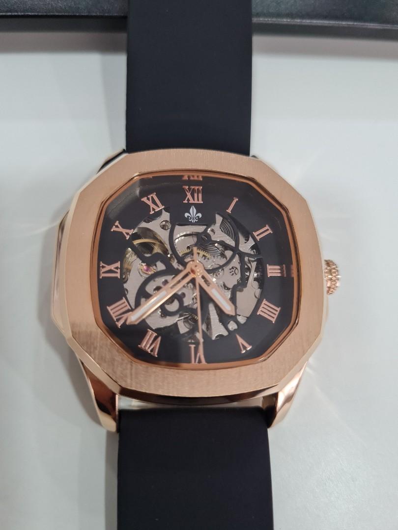 Ralph Christian Avalon 18K Gold Plated Watches Self Winding Automatic  Mechanical 5ATM 42mm Rose Gold Sapphire