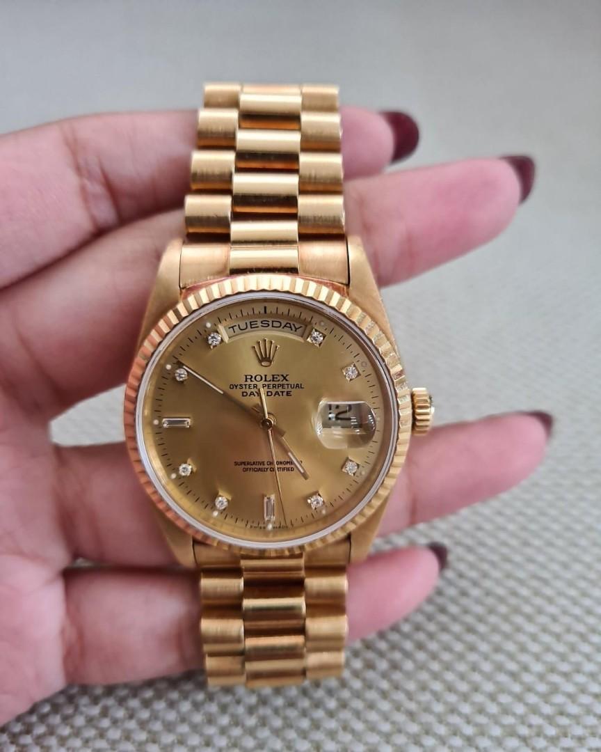 Rolex Day Date President solid gold Luxury Watches on Carousell