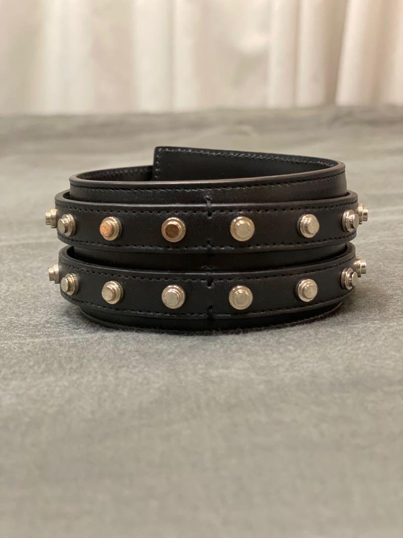 Saint Laurent Studded Leather Cuff Bracelet