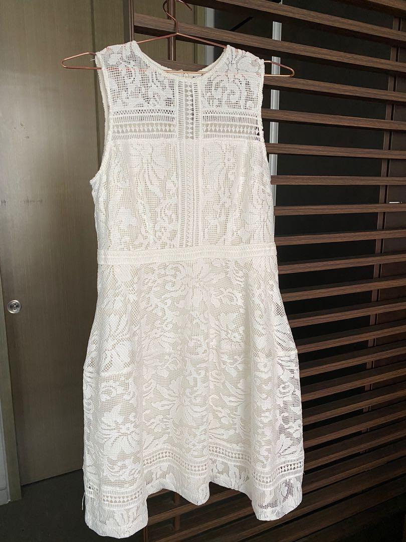 Saturday Club White Lace Dress Women s Fashion Dresses Sets Evening dresses gowns on Carousell