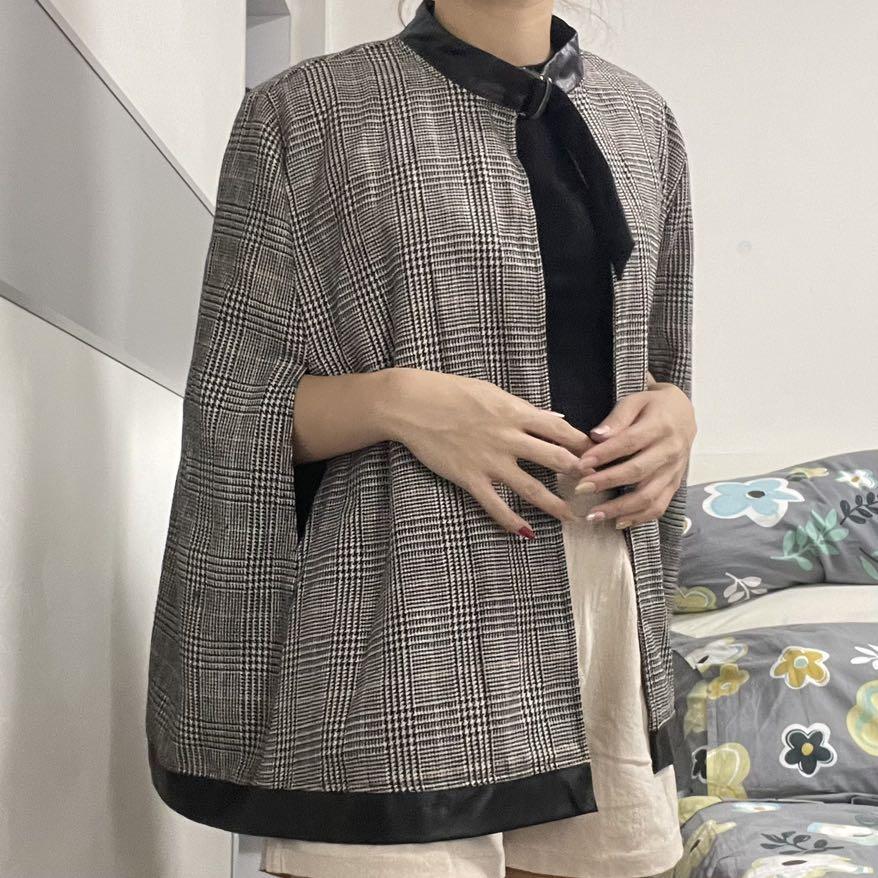 BNWT ASOS Houndstooth Cape Coat