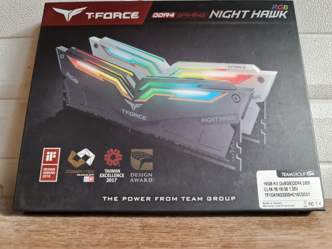T Force Nighthawk RGB Memory 16GB 2x8GB DDR4 3200