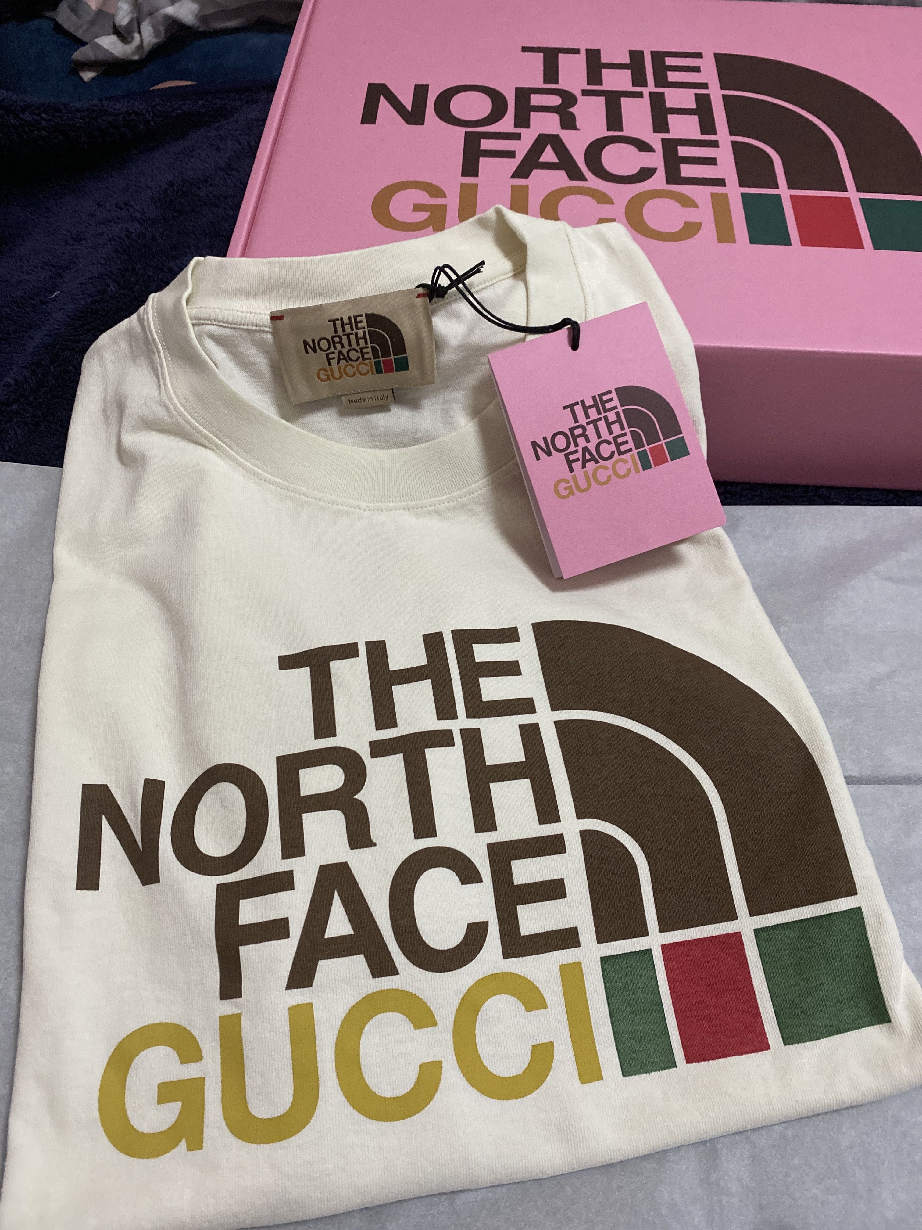 The North Face x Gucci oversize T-shirt, 男裝, 上身及套裝, T-shirt 