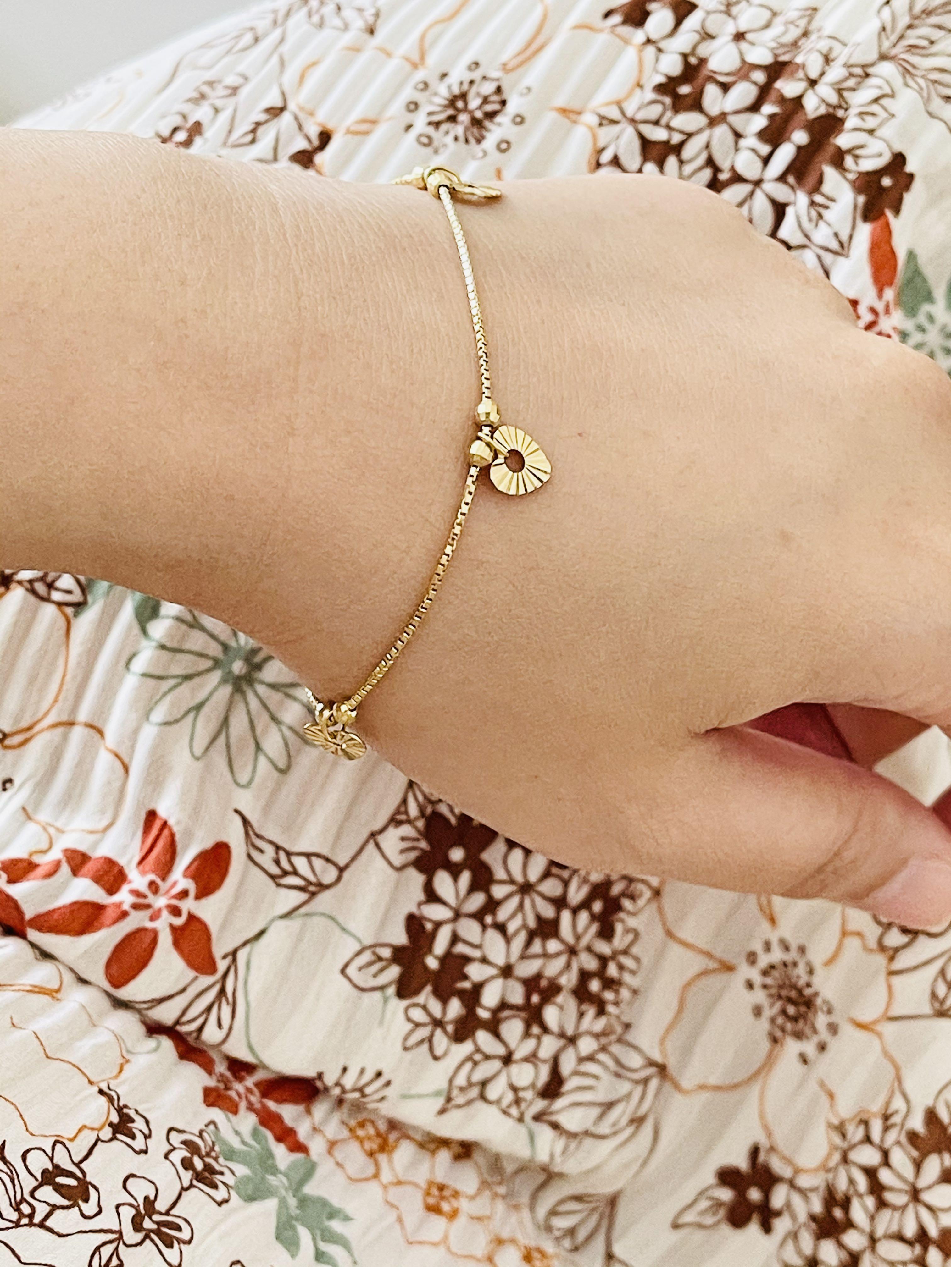 Gold heart top charms for bracelets