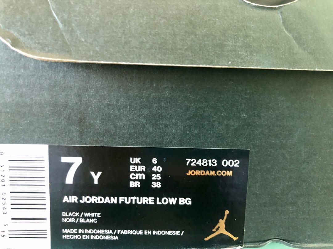 jordan future kid sizes