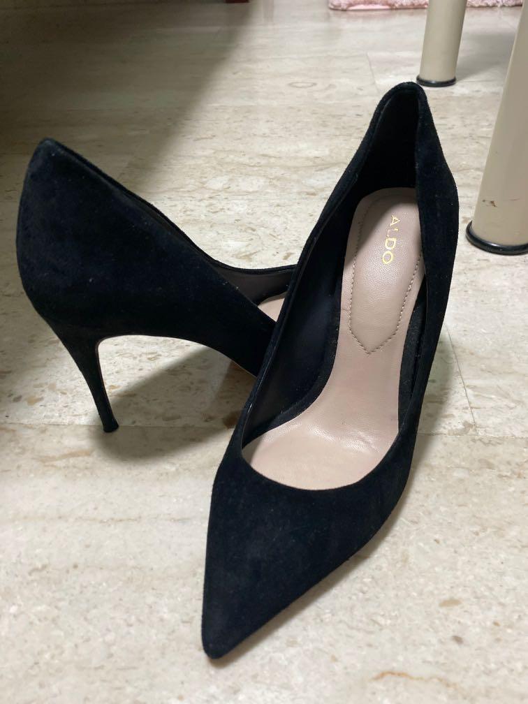 Aldo black suede best sale heels