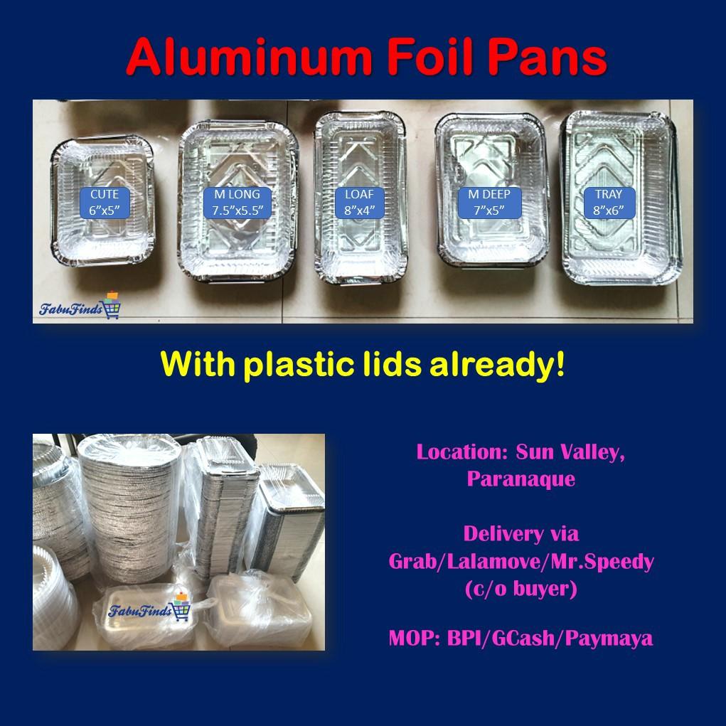Aluminum Foil Pans / Tray with Lid - Rectangular (Category: Spice & Seasoning) located in Paranaque City. Submitted by achechelle (Listing ID 1040256462, Image 1). Description: On-hand: Aluminum Foil Pans/ Tray Sizes available: >Rectangular Tray >Rectangular M Deep >Rectangular Loaf >Rectangular M Long >Rectangular Cute *CHECK PHOTOS FOR DETAILS such as price and measurements* MOP: BDO/BPI/GCash Delivery via Grab / Lalamove / Mr.Speedy Location: 