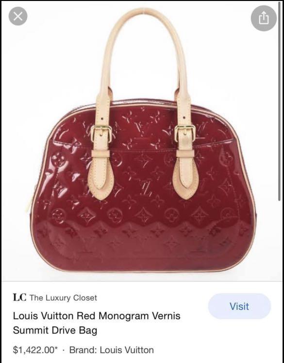 LOUIS VUITTON MONOGRAM VERNIS M93513 SUMMIT DRIVE RED HAND BAG 237033116