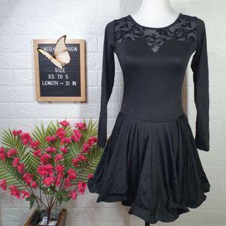 Black Korean Vintage Dress