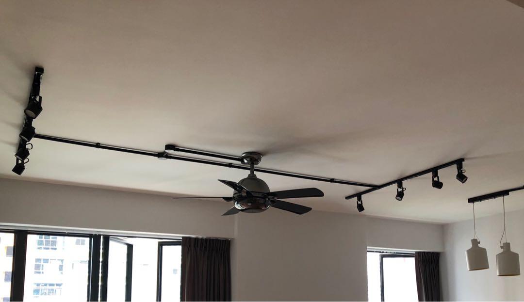 Plus Acorn Ceiling Fan Industrial Style, Ceiling Fan With Track Lighting