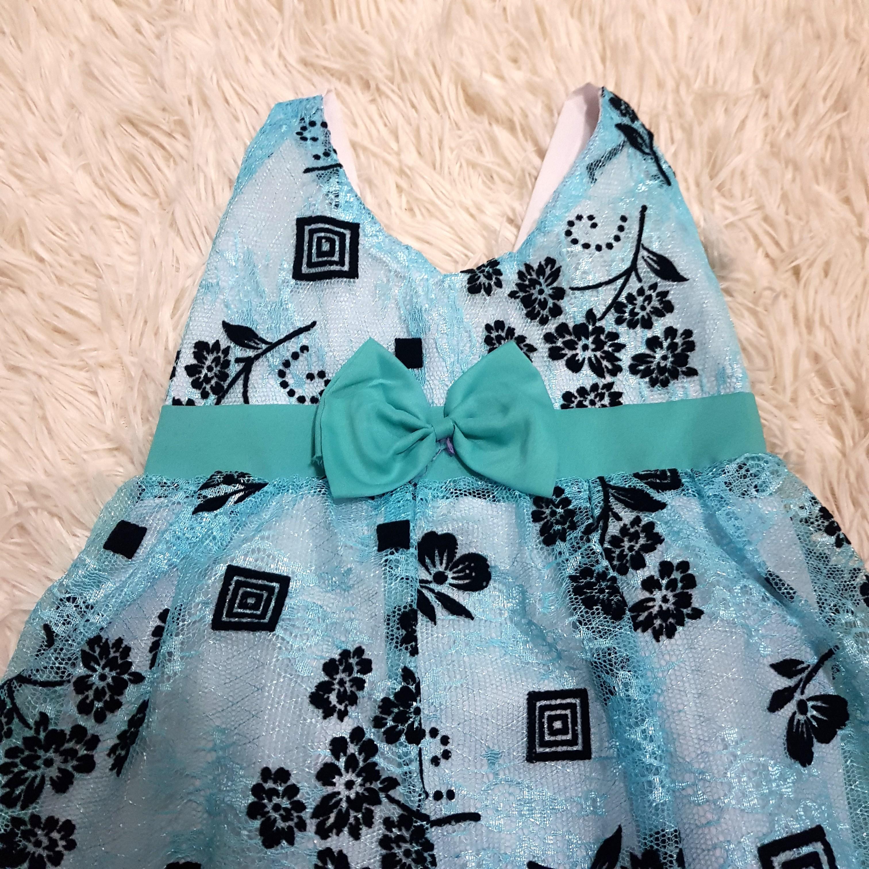 Blue Dress (kids) (Category: Babies & Kids Fashion) located in Taguig. Submitted by doubleshot_ (Listing ID 1070200524, Image 2). Description: never been used gift to my niece garterized back has an inner layer color may vary due to lighting see photos for measurements #11sweldo.