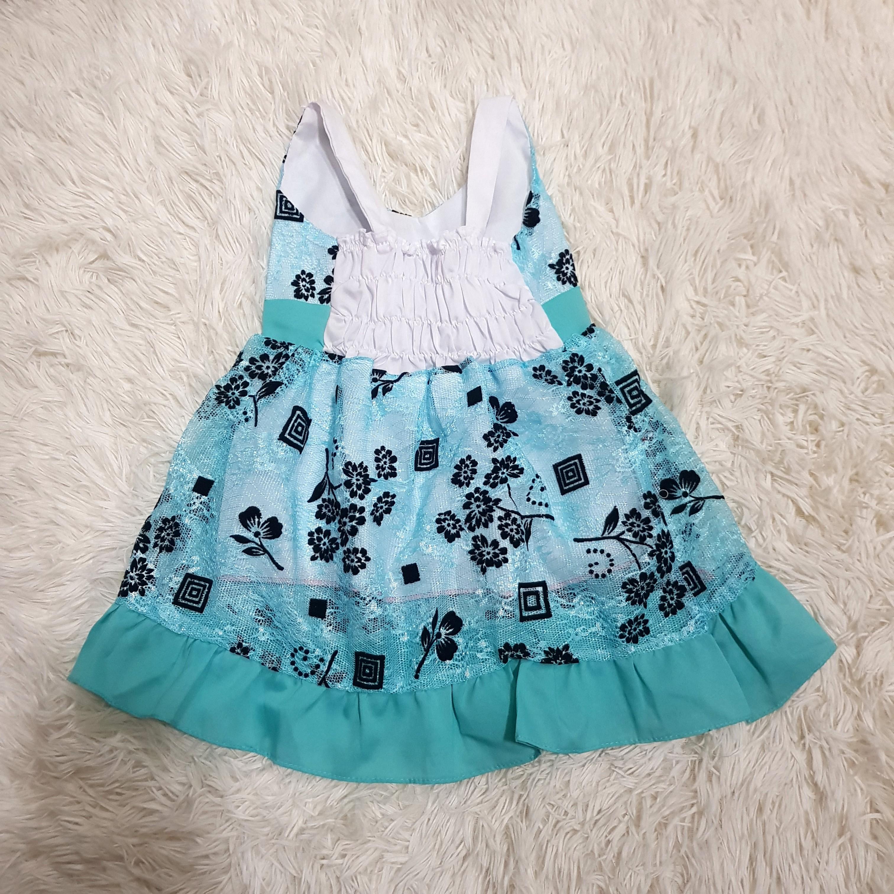 Blue Dress (kids) (Category: Babies & Kids Fashion) located in Taguig. Submitted by doubleshot_ (Listing ID 1070200524, Image 3). Description: never been used gift to my niece garterized back has an inner layer color may vary due to lighting see photos for measurements #11sweldo.