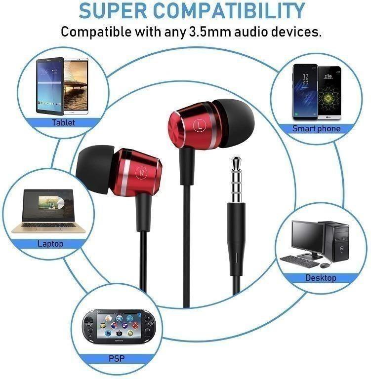 Blukar Earphones In Ear Headphones Earphones with High Sensitivity Microphone Noise Isolating High Definition Pure Sound for iPhone iPod iPad MP3 Players Galaxy etc. Crumpled packaging Audio Earphones...