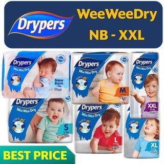[Free Delivery] Drypers Wee Wee Dry Carton Sales-NB/S/M/L/XL/XXL (all sizes available)