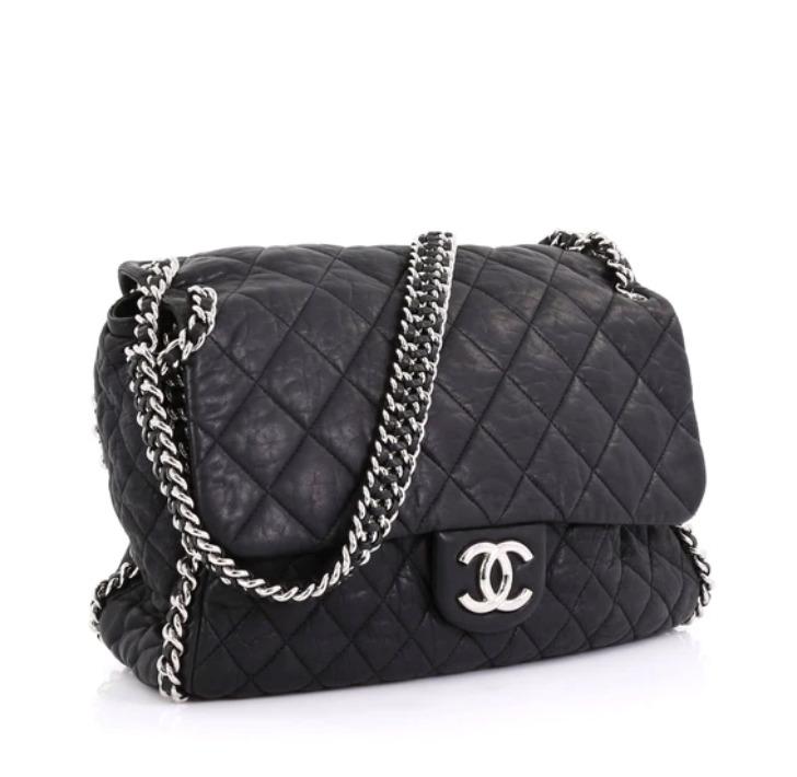 Chanel aged lambskin flap bag deals