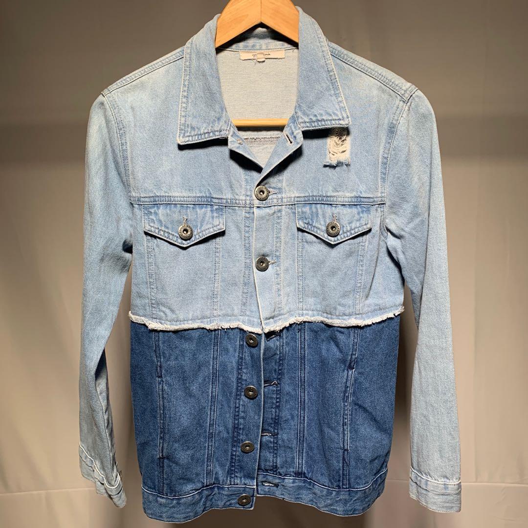 Colorbox denim jacket, Fesyen Wanita 