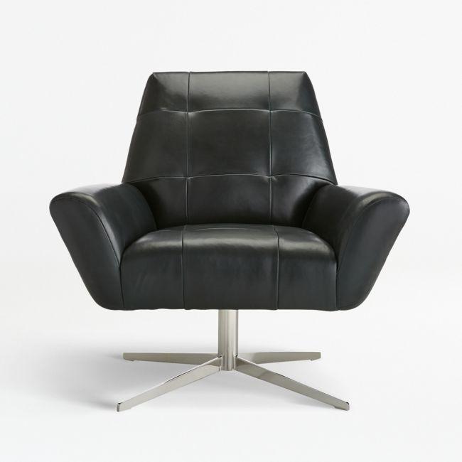Crate Barrel Swivel Leather Lounge Chair Rhodes Furniture