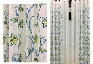 Embroidered linen curtains