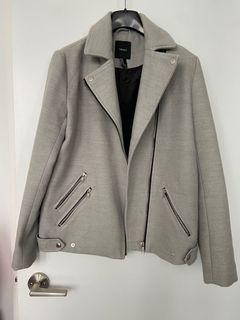 F21 Grey Moto Coat