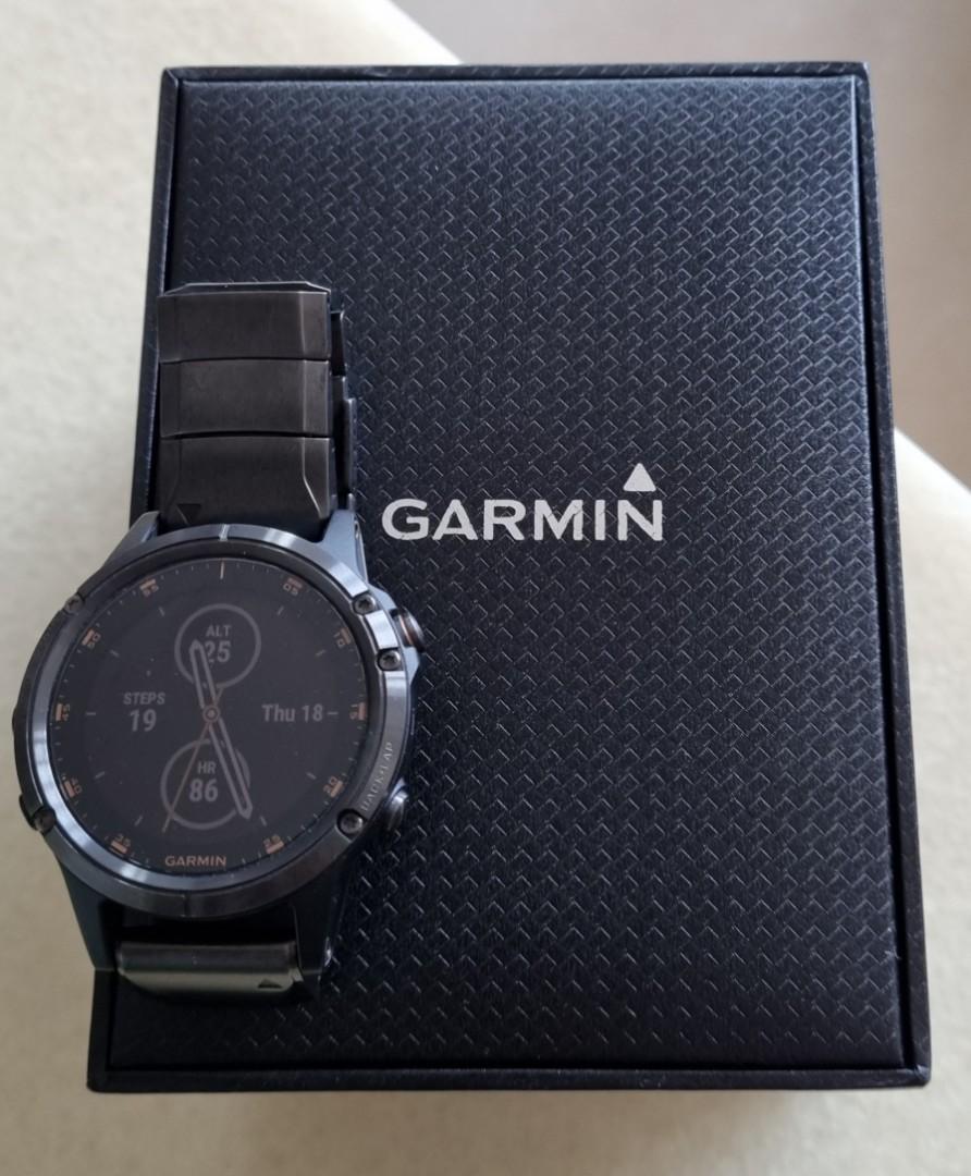 Garmin Fenix 5 plus Carbon Grey DLC Titanium Mobile Phones Gadgets Wearables Smart Watches on Carousell