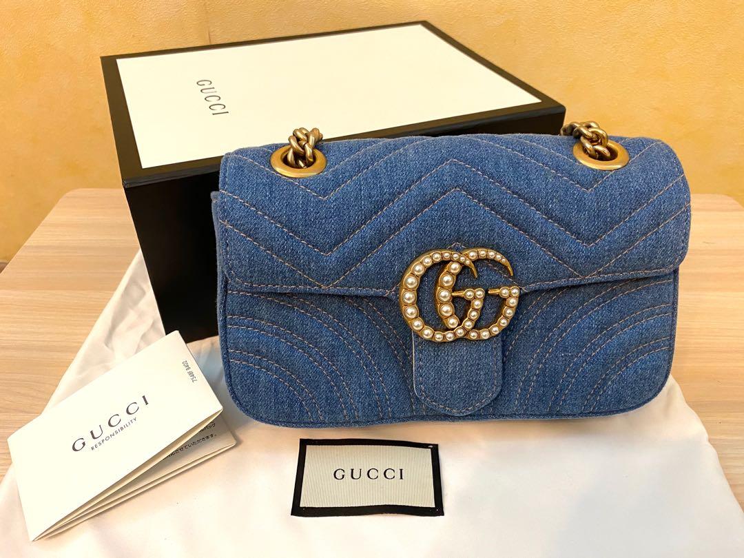 Gucci Denim GG Marmont Mini Handbag Carousell