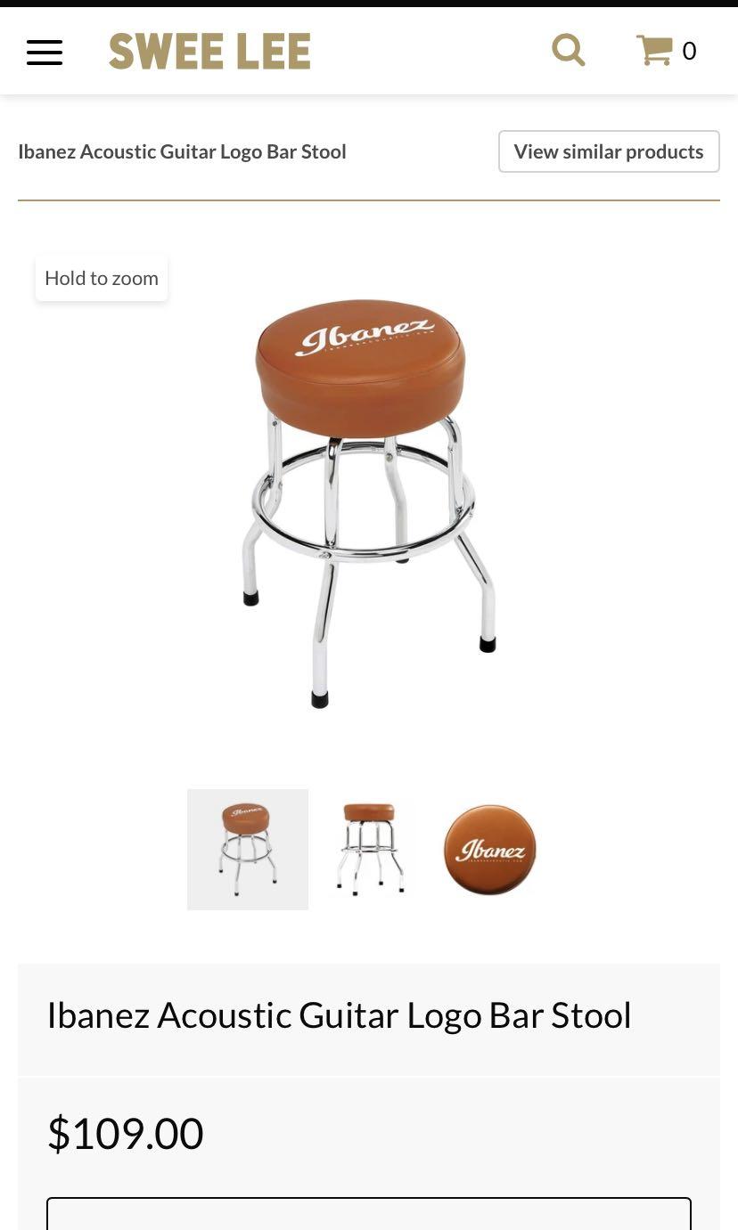 Ibanez Logo Bar Stool, Furniture & Home Living, Furniture, Chairs on