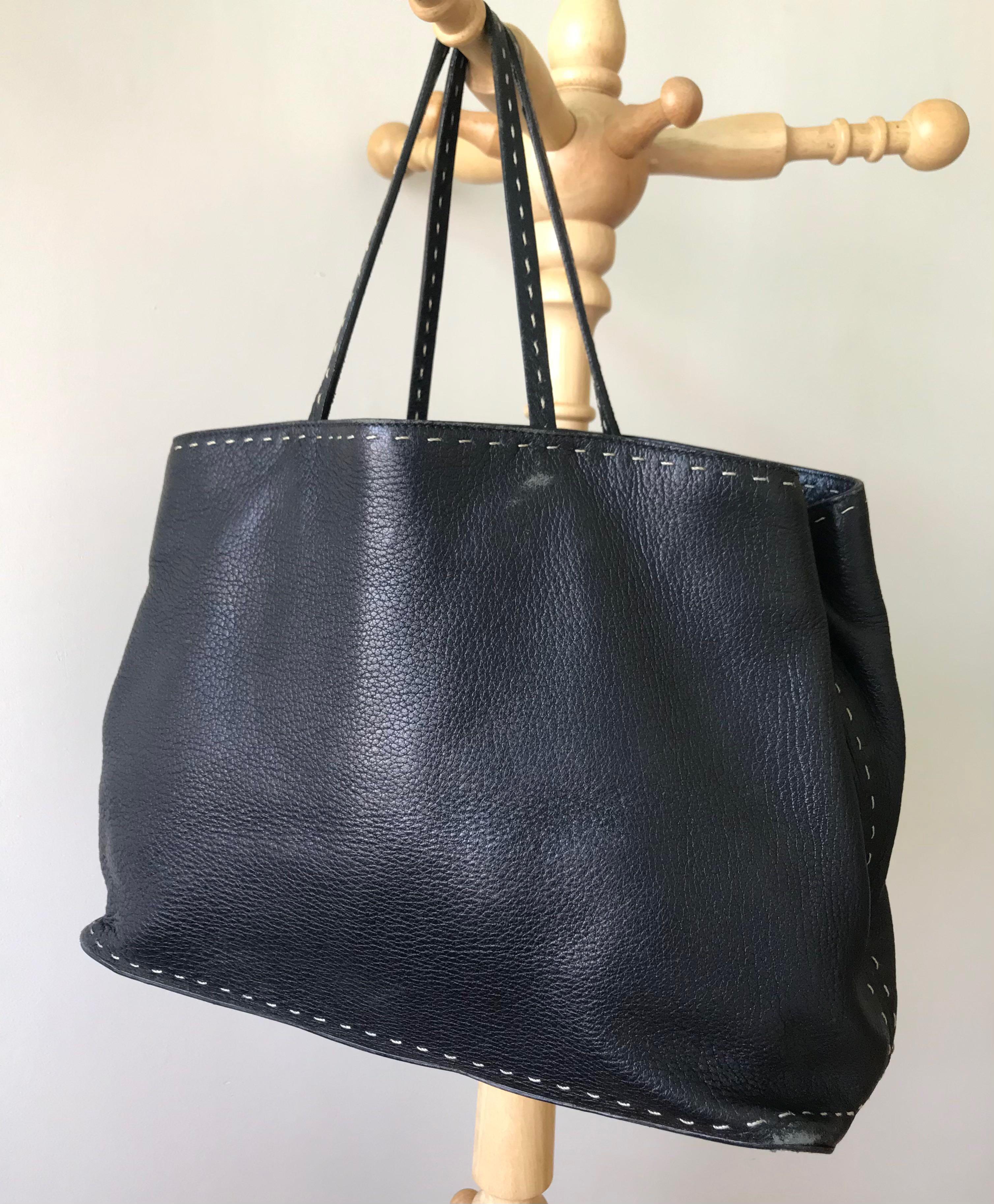 Made in Italy Donna Karan leather tote bag