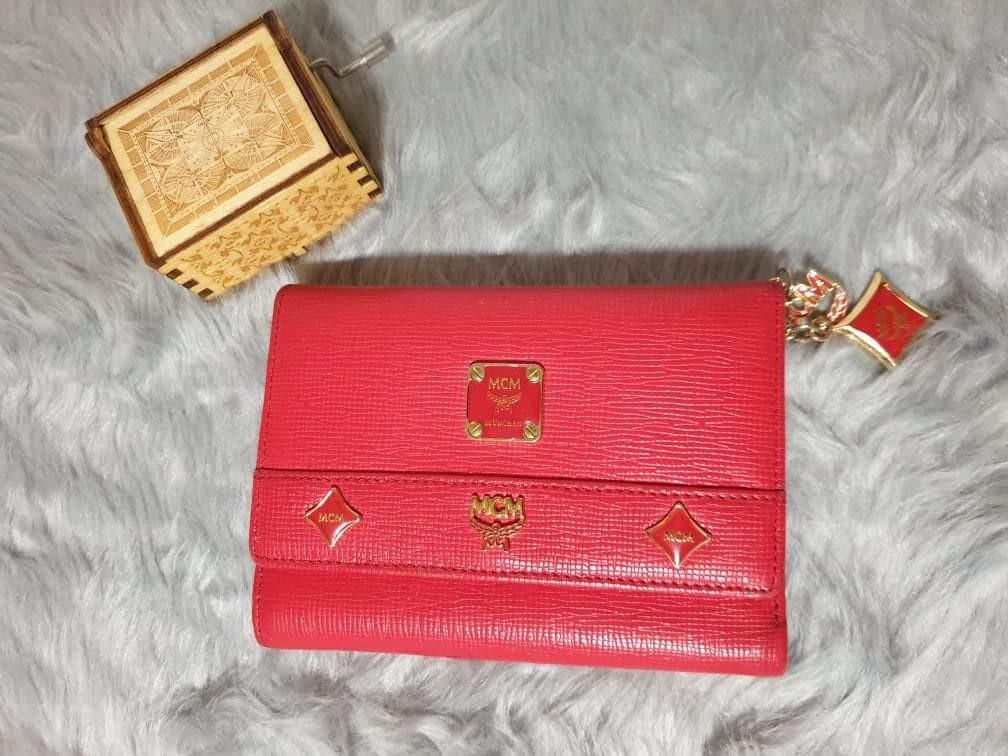 Mcm red on sale wallet women's