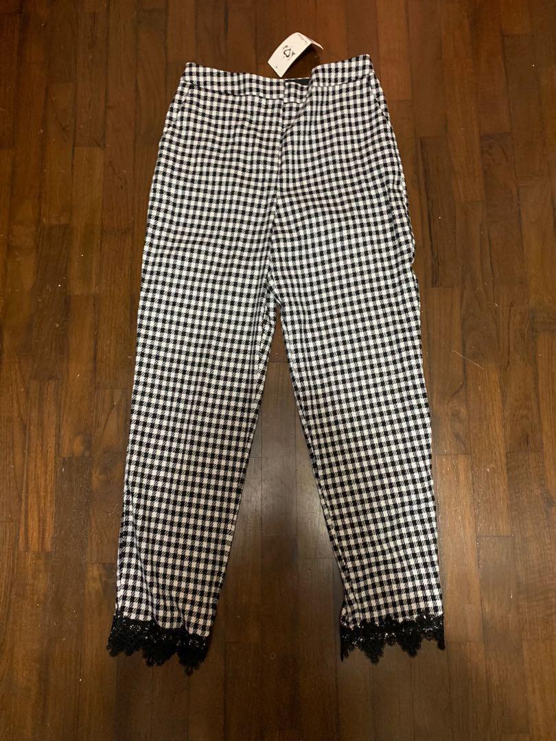Miss selfridge black gingham pants 